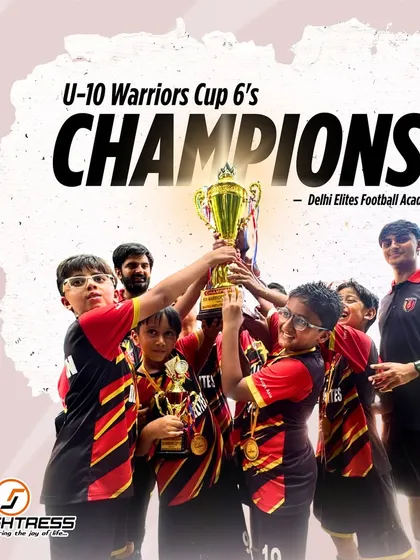 The future is bright. Our U-10 squad proudly lifting the championship trophy at the Warriors Cup 6's.