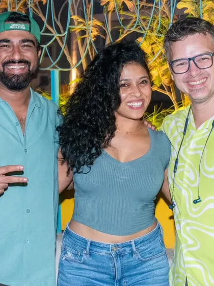 Three key people behind the music and the vibe! It's always great to connect with fellow artists and friends on the dance floor.