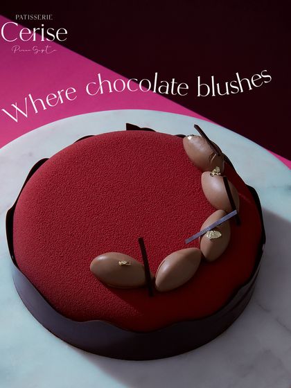 Where chocolate blushes. This Choco Framboise entremet combines the depth of dark chocolate with the bright, tart flavour of raspberries.
