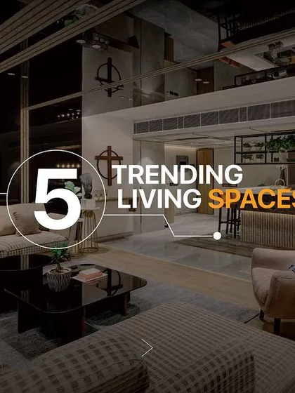 A graphic overlay on a trending living space, highlighting the blend of aesthetics and homely details that create a space balanced with simplicity and timeless style.