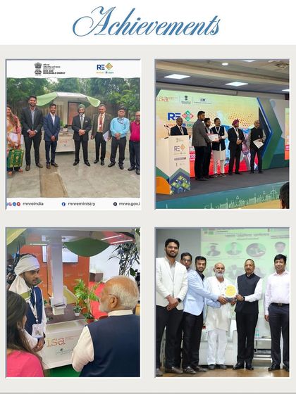 A collage showcasing our achievements, including our interaction with the Prime Minister and receiving various awards. This graphic summarizes our journey of innovation and recognition.