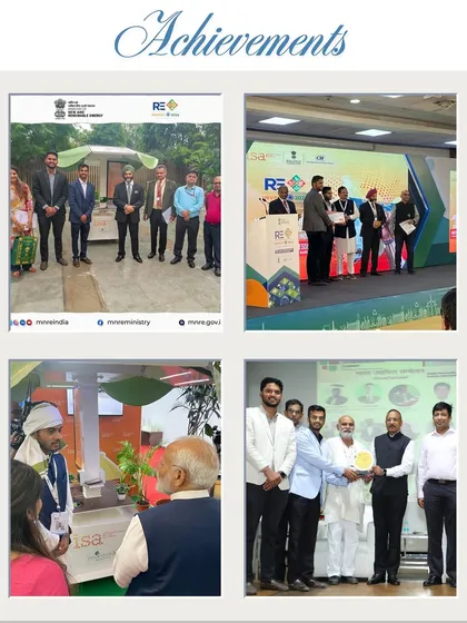 A collage showcasing our achievements, including our interaction with the Prime Minister and receiving various awards. This graphic summarizes our journey of innovation and recognition.