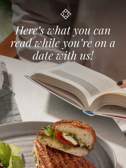 A perfect pairing: a good book and a delicious pesto panini. Our cafe is the ideal spot for a lunch date with yourself.