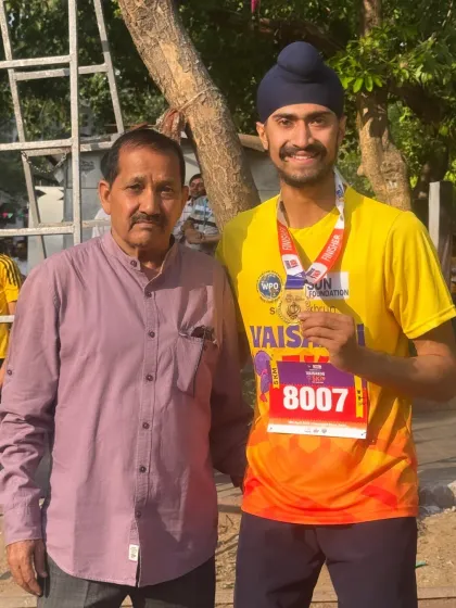 With my father after the race. His support and guidance from the beginning have been my foundation.