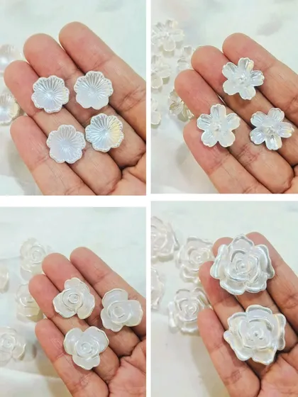 These white decorative add-ons, including flowers and roses, are perfect for creating a serene and elegant look on your festive platters or decor pieces.