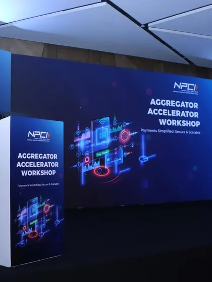 Presenting the 'Aggregator Accelerator Workshop' for the National Payments Corporation of India (NPCI).