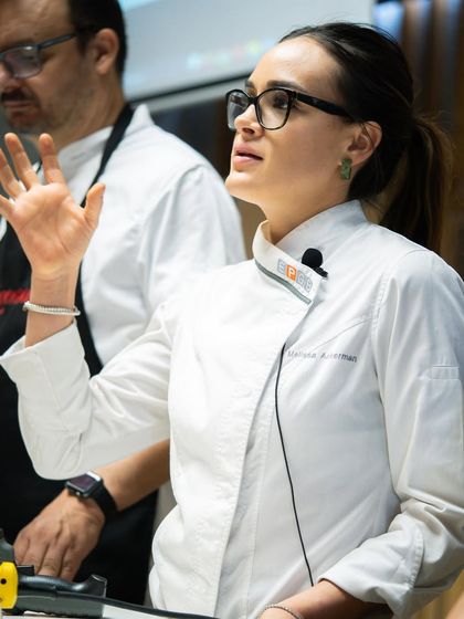 Chef Malou Ackermann from SoGood Magazine sharing her expertise during the specialized chocolate workshop.