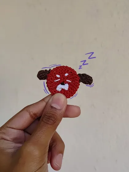 Another sleepy puppy pin, this time with some "zzz" doodles. I love making different expressions for my animal faces.