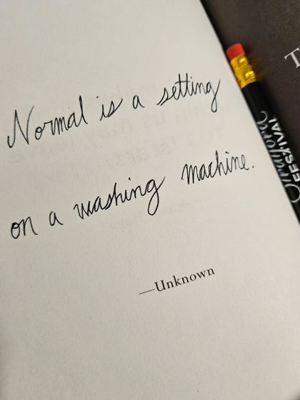 "Normal is a setting on a washing machine." A thought-provoking quote we explored in our weekly writing practice. These prompts are designed to help us question our assumptions and connect with our authentic selves.