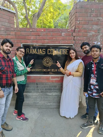 A proud moment for our team outside Ramjas College, Delhi University. Performing at such venues is a testament to our professional training.