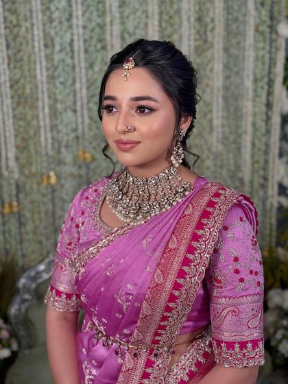 A final portrait showcasing the timeless elegance of this bangle ceremony look.