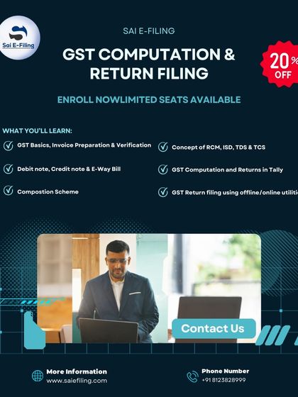 This course provides a comprehensive guide to GST computation and return filing. You will learn everything from GST basics and invoice preparation to concepts like RCM, ISD, and filing returns using both online and offline utilities.
