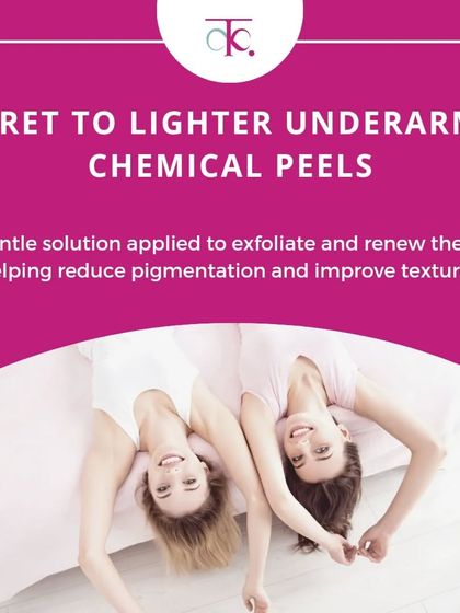 The secret to lighter underarms is often a gentle chemical peel. This solution is professionally applied to exfoliate and renew the skin, helping to reduce pigmentation and improve texture safely.