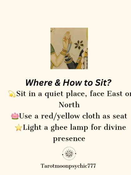 To properly chant this mantra, find a quiet place and face East or North. I recommend sitting on a red or yellow cloth and lighting a ghee lamp to invite a divine presence.
