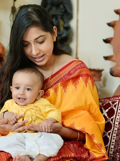 Part 1 of the Annaprashan celebrations: the 'Gaye Holud' ceremony for the baby, with the whole family participating.