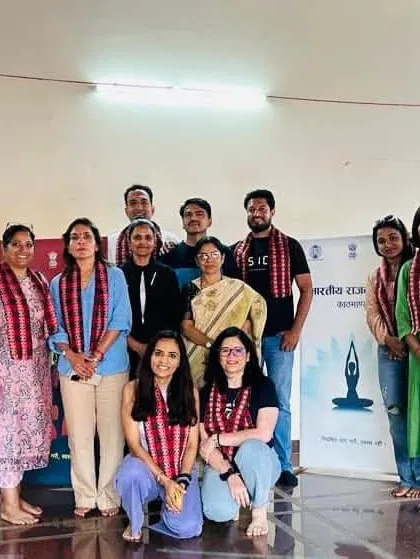 Our entire retreat group was welcomed and felicitated at the Swami Vivekananda Cultural Centre, Embassy of India, Kathmandu. It was a proud moment to represent Indian culture abroad.