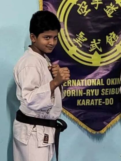 Two black belt students demonstrating their strong stances. Reaching this level requires a deep commitment to the art of Seibukan Karate.