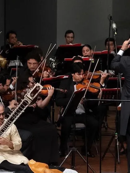 Performing my Guru Pandit Ravi Shankar's Sitar Concerto No. 1 with the Guayaquil Municipal Orchestra in Ecuador. It is an honor to bring the sound of the sitar to a full philharmonic orchestra, bridging worlds through music.