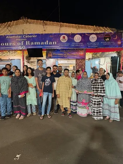 A big group of friends and family gathered at our entrance. The more the merrier at Flavours of Ramadan.