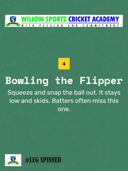 An explanation of the flipper. This delivery stays low and skids, making it a difficult ball for batsmen to handle.