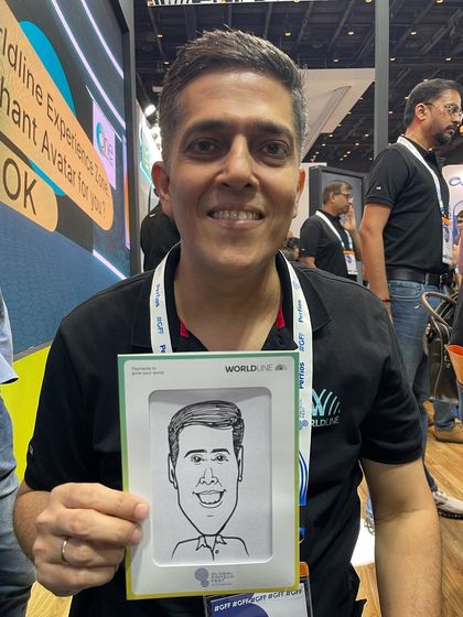 This framed caricature was a great takeaway for an attendee at the Worldline event in BKC.