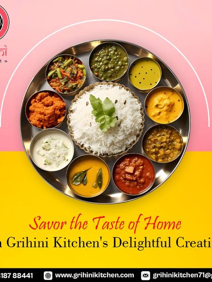 Savor the taste of home with our delightful creations. This thali offers a complete meal with nine different items to enjoy.