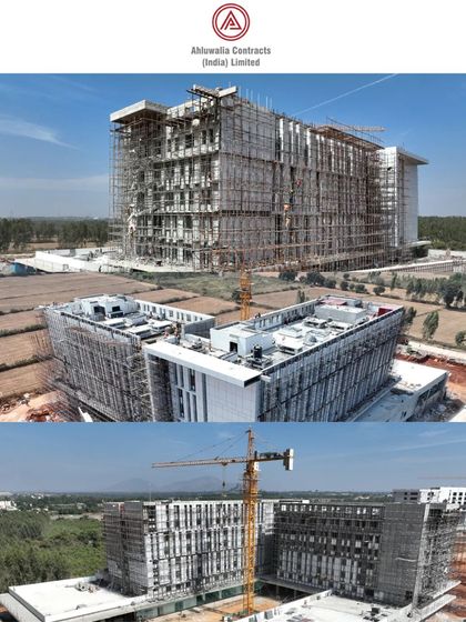 A duplicate image of the Amity University construction site, emphasizing the massive scale of the project and the role of aerial monitoring.