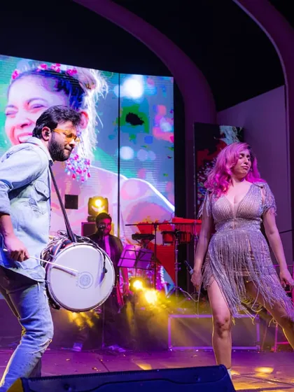 Creating magic on stage with the amazing Neha Bhasin. My dhol and percussion add that perfect high-energy beat for live Bollywood performances and unforgettable sangeet nights.