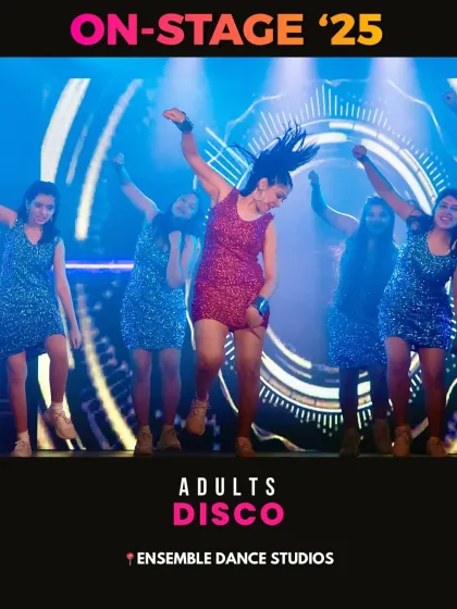 Our adult disco performance brought the party to the stage. It's all about letting loose, having fun, and enjoying the music.