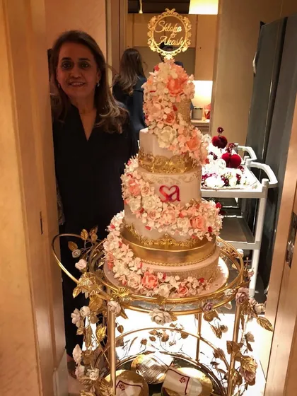 It was an absolute honor to create this multi-tiered floral engagement cake for Shloka and Akash Ambani. I am so grateful for the trust the Ambani family has placed in me for over 10 years to be a part of their most special celebrations.