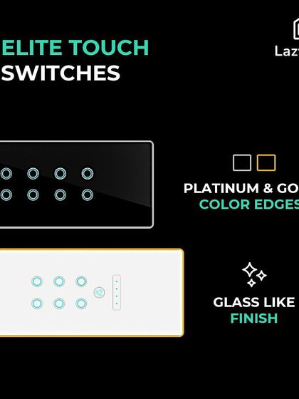 My elite touch switches offer a physical control point that is both beautiful and functional. With a glass-like finish and options for platinum or gold edges, they elevate the look of any modern office interior.