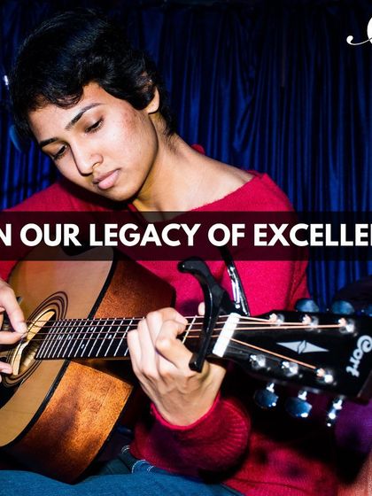 We have a long legacy of excellence in music education. This student demonstrates the focus and technique we instill in our guitar programs.