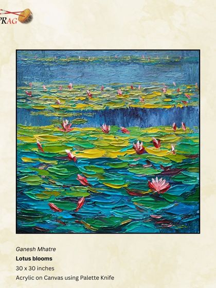 A repeat of 'Lotus blooms' by Ganesh Mhatre, showcasing its textured beauty.