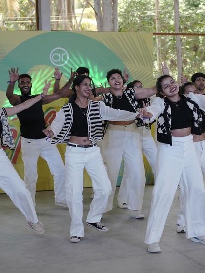This crew brought style and synchronization to the Spectra stage with their black and white themed costumes.