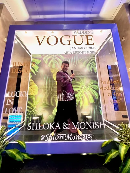 When the event decor is so good it looks like a magazine cover, you have to strike a pose. This Vogue-themed photo booth was a huge hit at the Sangeet.
