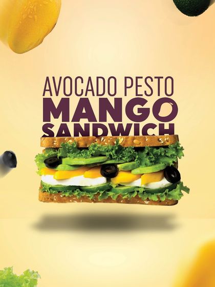 We're celebrating summer with our limited-edition Avocado Pesto Mango Sandwich. The creamy avocado and zesty pesto are perfectly balanced by the sweet, juicy mango, creating a unique flavor combination you won't want to miss.