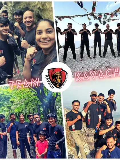 A collage of the team during outdoor training and treks, showing that teamwork is built on shared experiences and joy.