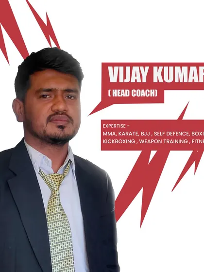 Meet our Head Coach, Vijay Kumar. He is an expert in MMA, Karate, BJJ, self-defense, boxing, kickboxing, and weapon training. His vast knowledge is a huge asset to our students.
