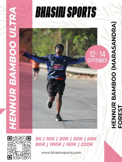 Arms wide open, this runner embraces the feeling of freedom and accomplishment on the open road during the Hennur Bamboo Ultra.