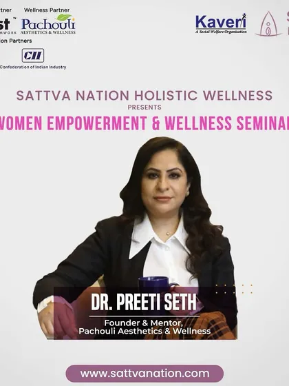This graphic announced my participation as a founder and mentor in the Sattva Nation Women Empowerment & Wellness Seminar. I believe sharing knowledge is a crucial part of wellness, and I am passionate about guiding others on their journey to holistic health.