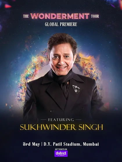 A dedicated artist feature poster for Sukhwinder Singh. We create individual promotional materials for key performers to highlight their involvement and appeal to their specific fan bases.