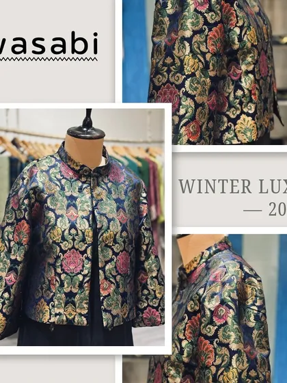 This winter luxe jacket for 2024 is all about elegance. The handcrafted brocade piece blends timeless tradition with modern minimalism.