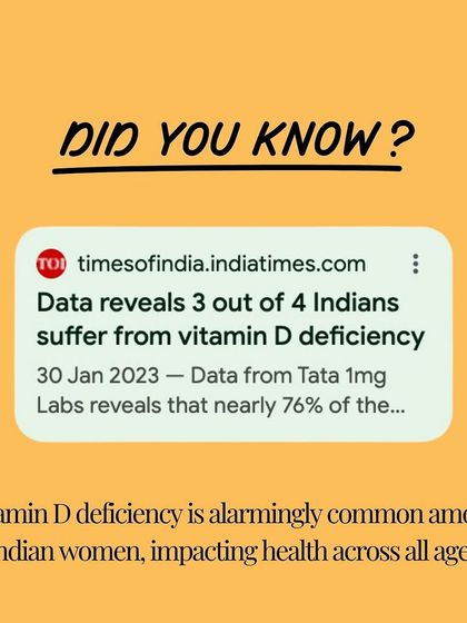 Did you know 3 out of 4 Indians suffer from vitamin D deficiency? This is an alarming statistic, especially for women, and it impacts health across all ages.