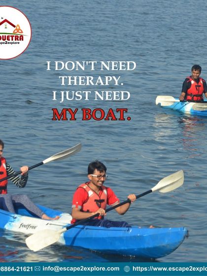 You don't need therapy, you just need a boat. Two couples enjoy a relaxing time on the water in our kayaks.