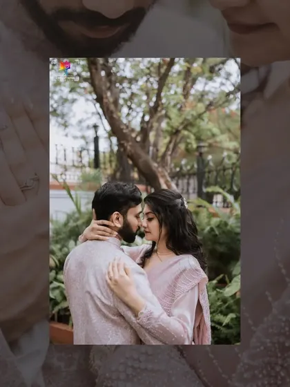 An artistic edit of a romantic couple's portrait. The soft overlay and intimate pose create a dreamy and emotional feel.