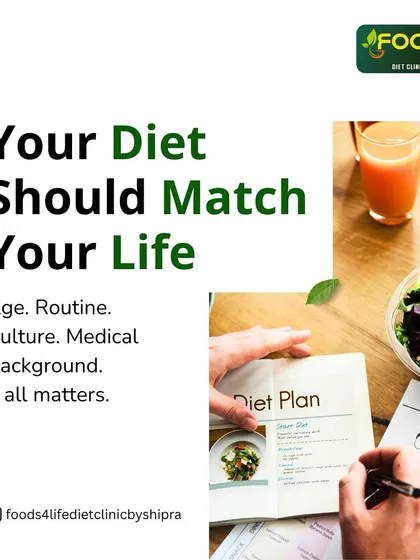 One size fits all? Bilkul nahi. Your diet plan should be as unique as you are, which is why I consider your age, routine, culture, and medical background to create a system that truly fits your life.