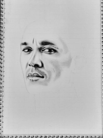 A detailed look at the 22 hours it took to draw Sunil Chhetri. You can see how I start with the eyes and build the portrait from there using the grid method.