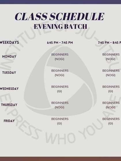 Another look at our evening batch schedule, helping you plan your weekly training.
