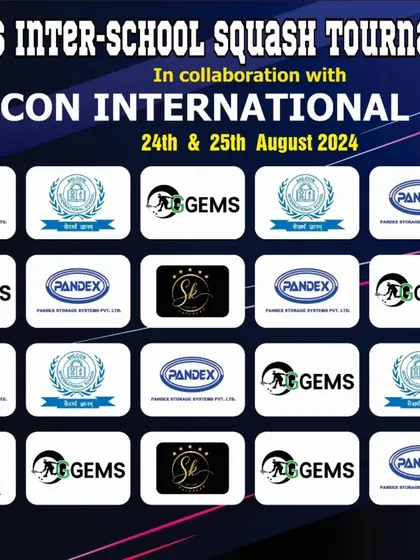 Our event branding, featuring the logos of our academy and key sponsors who help make these large scale school tournaments possible.