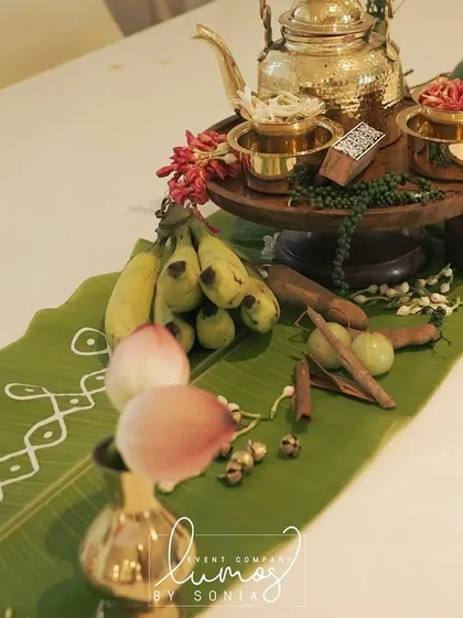 Another angle of the traditional table setting, showcasing the intricate details and cultural significance.